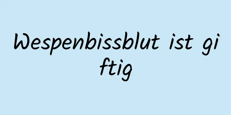 Wespenbissblut ist giftig