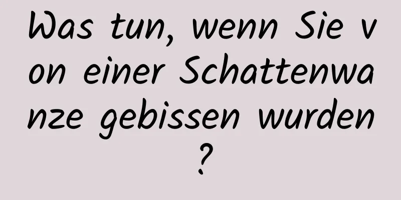 Was tun, wenn Sie von einer Schattenwanze gebissen wurden?