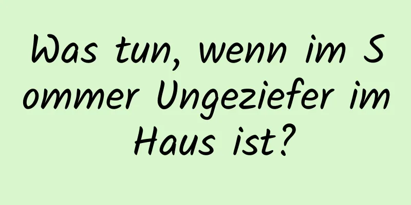 Was tun, wenn im Sommer Ungeziefer im Haus ist?