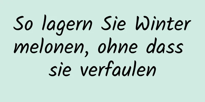 So lagern Sie Wintermelonen, ohne dass sie verfaulen