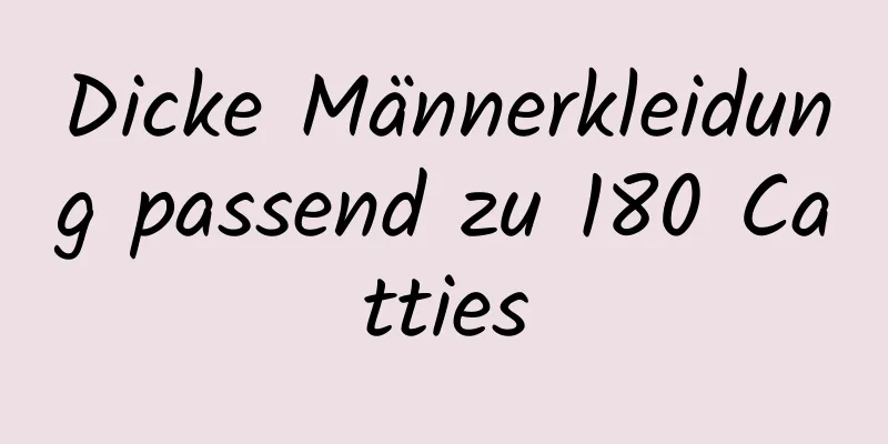 Dicke Männerkleidung passend zu 180 Catties