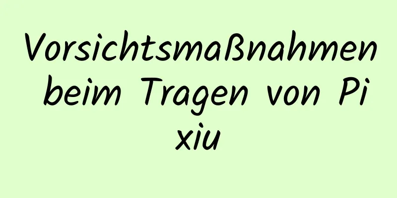 Vorsichtsmaßnahmen beim Tragen von Pixiu