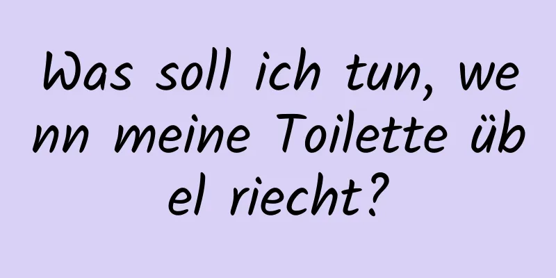 Was soll ich tun, wenn meine Toilette übel riecht?
