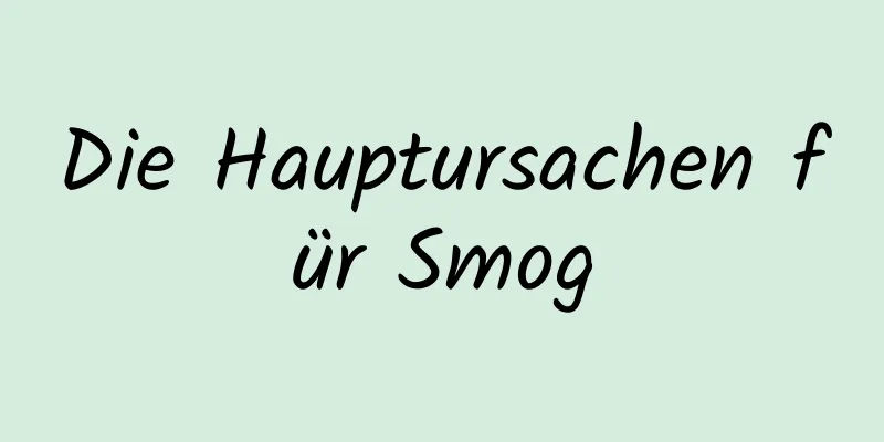 Die Hauptursachen für Smog