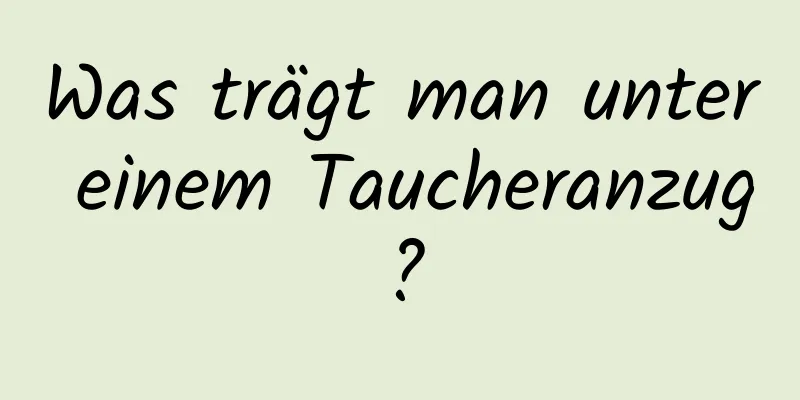 Was trägt man unter einem Taucheranzug?