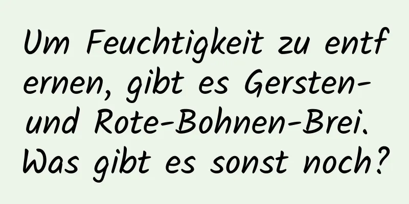 Um Feuchtigkeit zu entfernen, gibt es Gersten- und Rote-Bohnen-Brei. Was gibt es sonst noch?