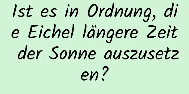Ist es in Ordnung, die Eichel längere Zeit der Sonne auszusetzen?