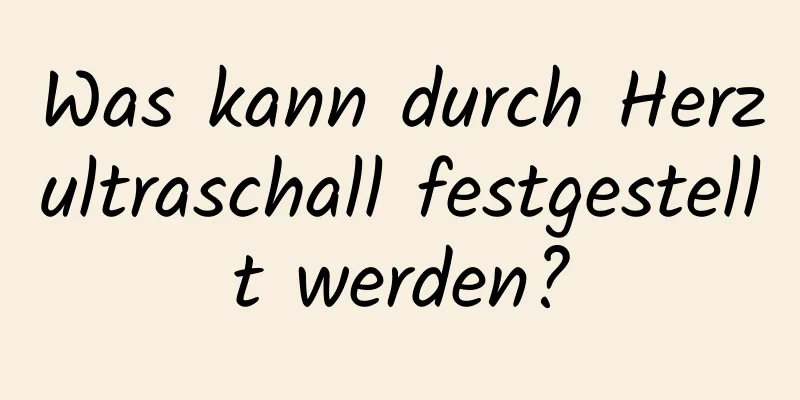 Was kann durch Herzultraschall festgestellt werden?