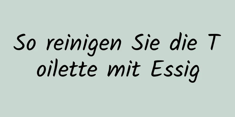 So reinigen Sie die Toilette mit Essig