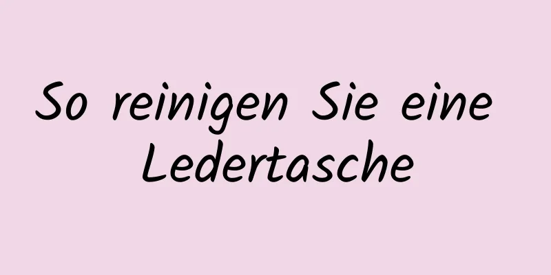 So reinigen Sie eine Ledertasche