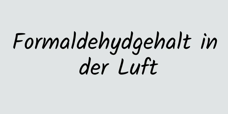 Formaldehydgehalt in der Luft