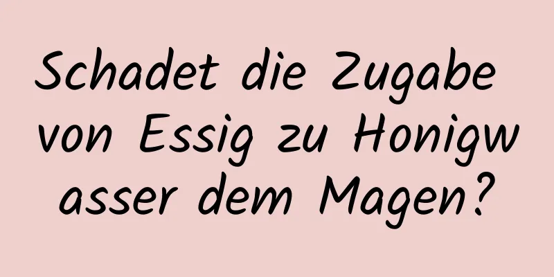 Schadet die Zugabe von Essig zu Honigwasser dem Magen?