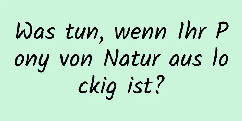 Was tun, wenn Ihr Pony von Natur aus lockig ist?