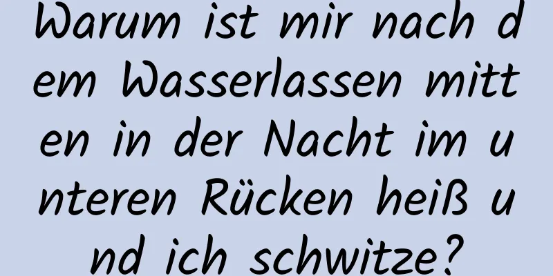 Warum ist mir nach dem Wasserlassen mitten in der Nacht im unteren Rücken heiß und ich schwitze?