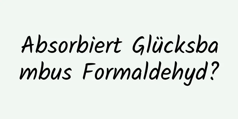 Absorbiert Glücksbambus Formaldehyd?