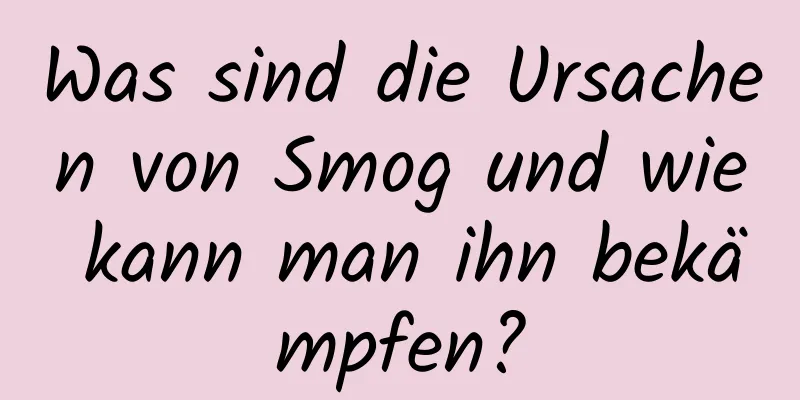 Was sind die Ursachen von Smog und wie kann man ihn bekämpfen?
