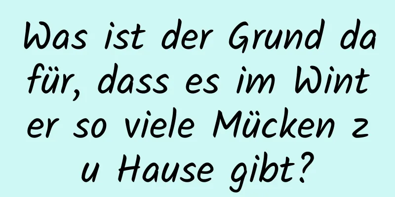 Was ist der Grund dafür, dass es im Winter so viele Mücken zu Hause gibt?