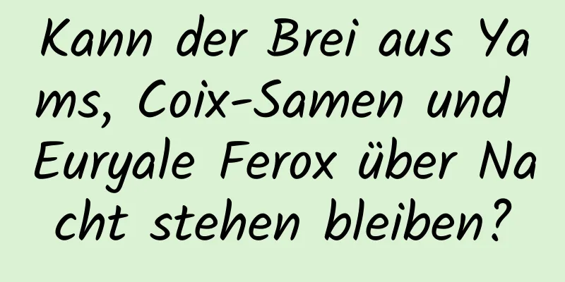 Kann der Brei aus Yams, Coix-Samen und Euryale Ferox über Nacht stehen bleiben?