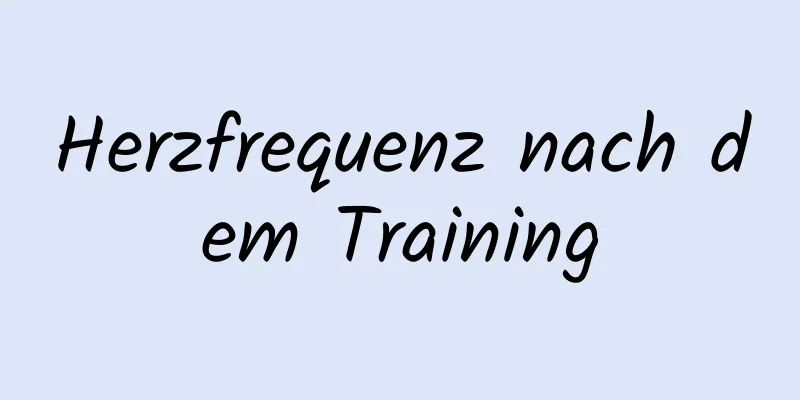 Herzfrequenz nach dem Training