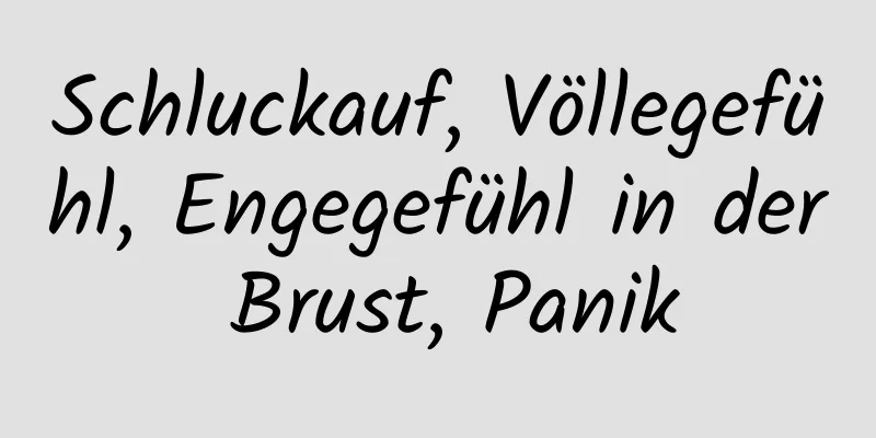 Schluckauf, Völlegefühl, Engegefühl in der Brust, Panik