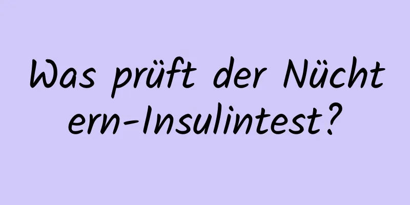 Was prüft der Nüchtern-Insulintest?