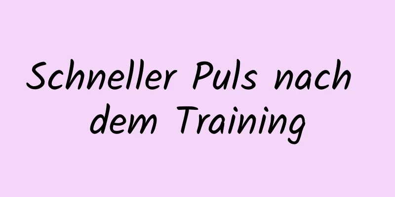 Schneller Puls nach dem Training