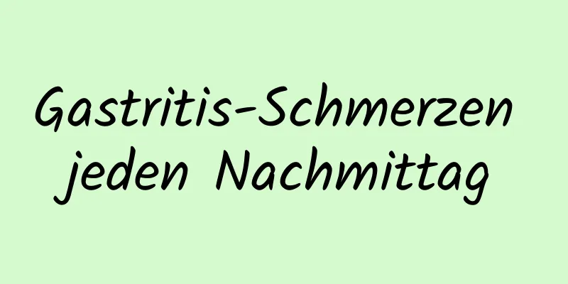 Gastritis-Schmerzen jeden Nachmittag