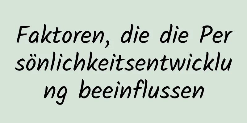 Faktoren, die die Persönlichkeitsentwicklung beeinflussen