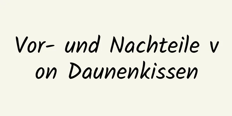Vor- und Nachteile von Daunenkissen