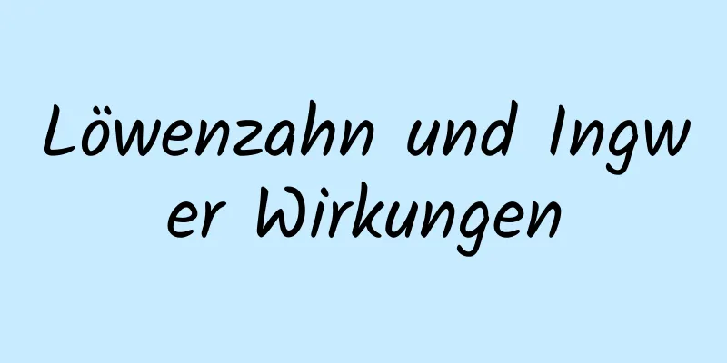Löwenzahn und Ingwer Wirkungen