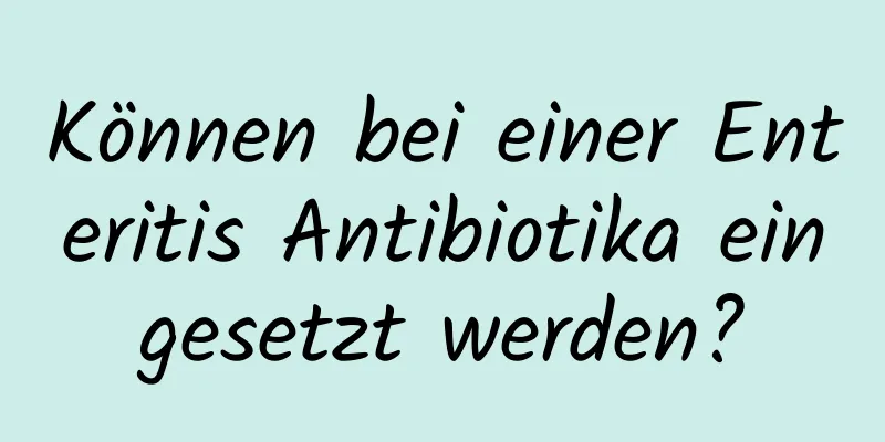 Können bei einer Enteritis Antibiotika eingesetzt werden?