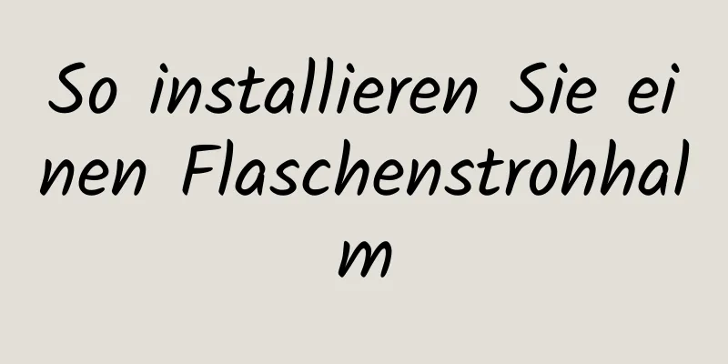 So installieren Sie einen Flaschenstrohhalm