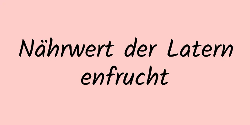 Nährwert der Laternenfrucht