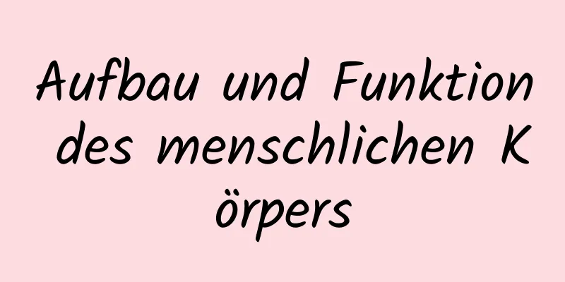 Aufbau und Funktion des menschlichen Körpers