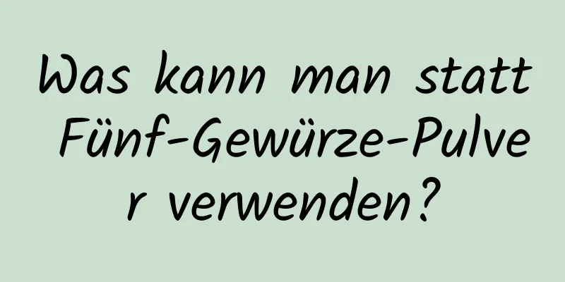 Was kann man statt Fünf-Gewürze-Pulver verwenden?