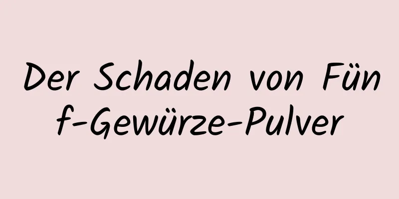 Der Schaden von Fünf-Gewürze-Pulver