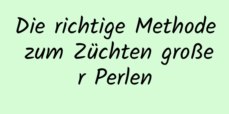 Die richtige Methode zum Züchten großer Perlen