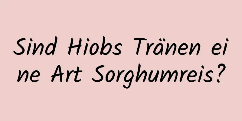 Sind Hiobs Tränen eine Art Sorghumreis?