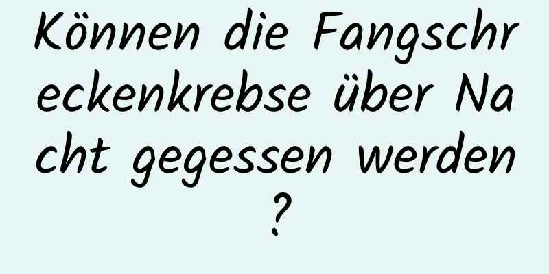 Können die Fangschreckenkrebse über Nacht gegessen werden?