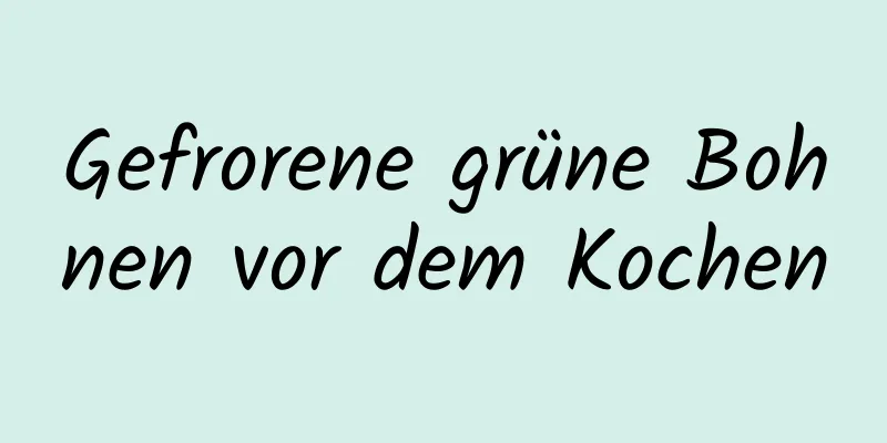 Gefrorene grüne Bohnen vor dem Kochen