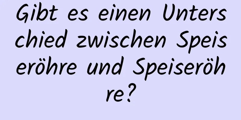 Gibt es einen Unterschied zwischen Speiseröhre und Speiseröhre?