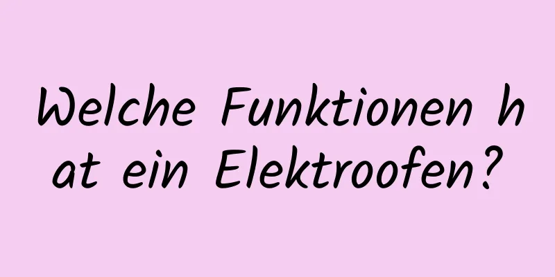 Welche Funktionen hat ein Elektroofen?