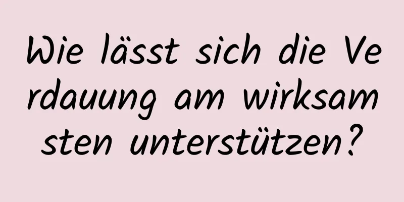 Wie lässt sich die Verdauung am wirksamsten unterstützen?