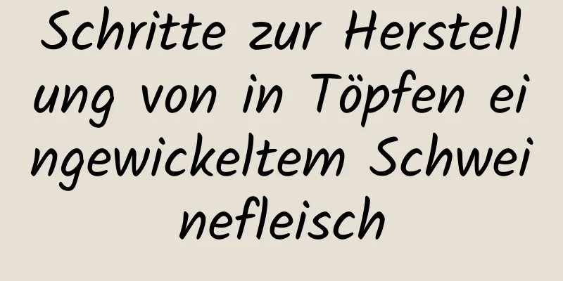 Schritte zur Herstellung von in Töpfen eingewickeltem Schweinefleisch