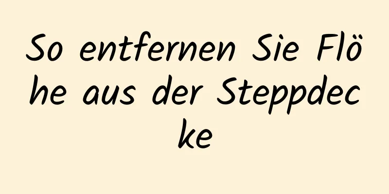 So entfernen Sie Flöhe aus der Steppdecke