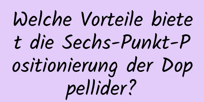 Welche Vorteile bietet die Sechs-Punkt-Positionierung der Doppellider?