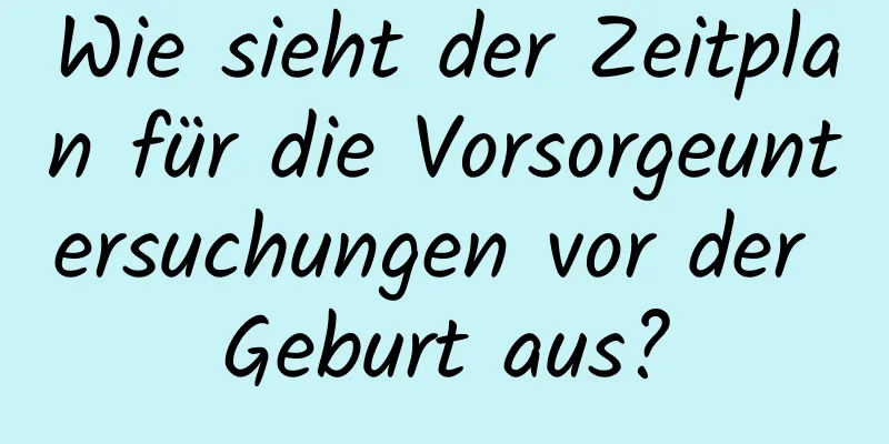 Wie sieht der Zeitplan für die Vorsorgeuntersuchungen vor der Geburt aus?