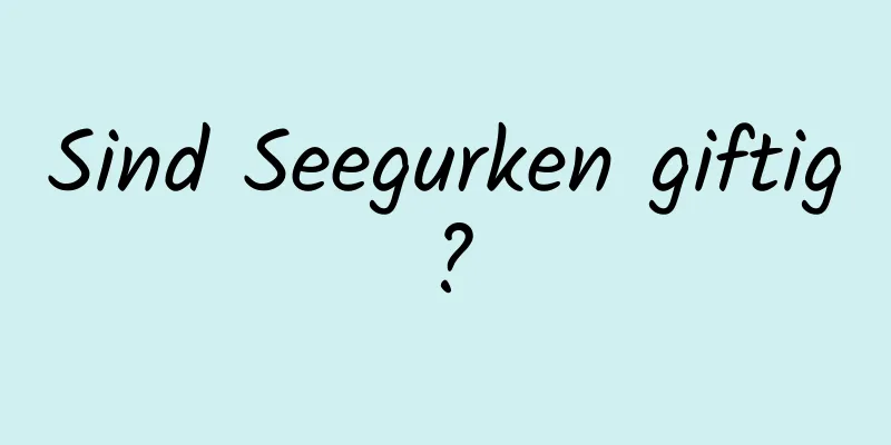 Sind Seegurken giftig?