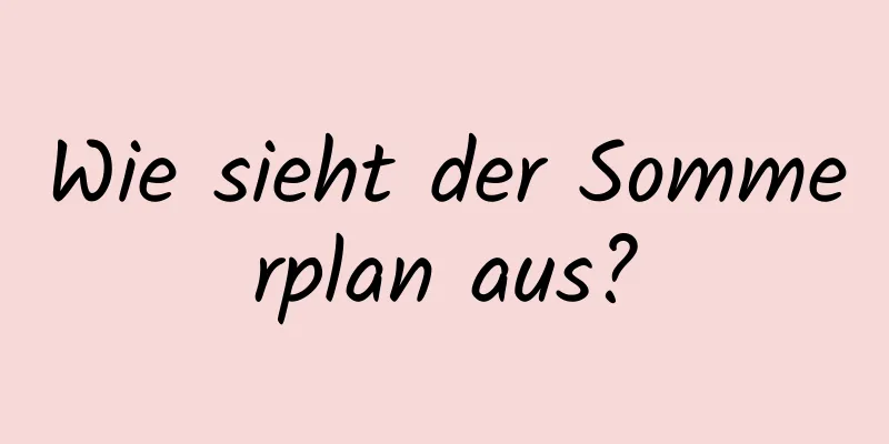 Wie sieht der Sommerplan aus?