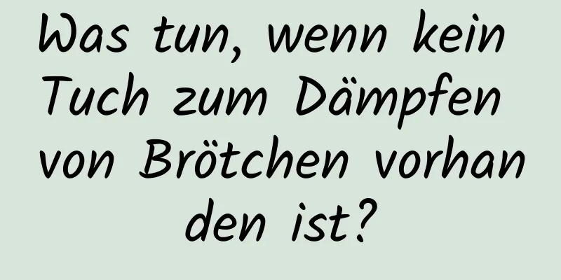 Was tun, wenn kein Tuch zum Dämpfen von Brötchen vorhanden ist?